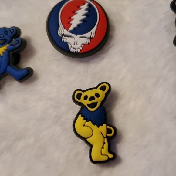 6 Grateful Dead Steal Your Face Dancing Bears Crocs Jibbitz Shoe Charms - Picture 5 of 7
